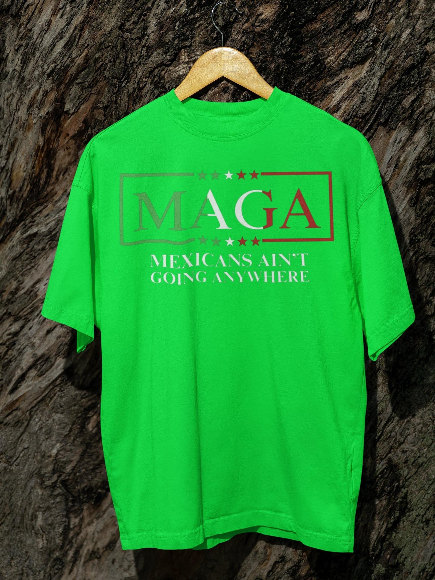 Men S Unisex Cotton Casual Short Sleeve Round Neck T Shirt Stylish Streetwear Bold Statement Tee With Maga Mexicans Ain T Going Anywhere Slogan