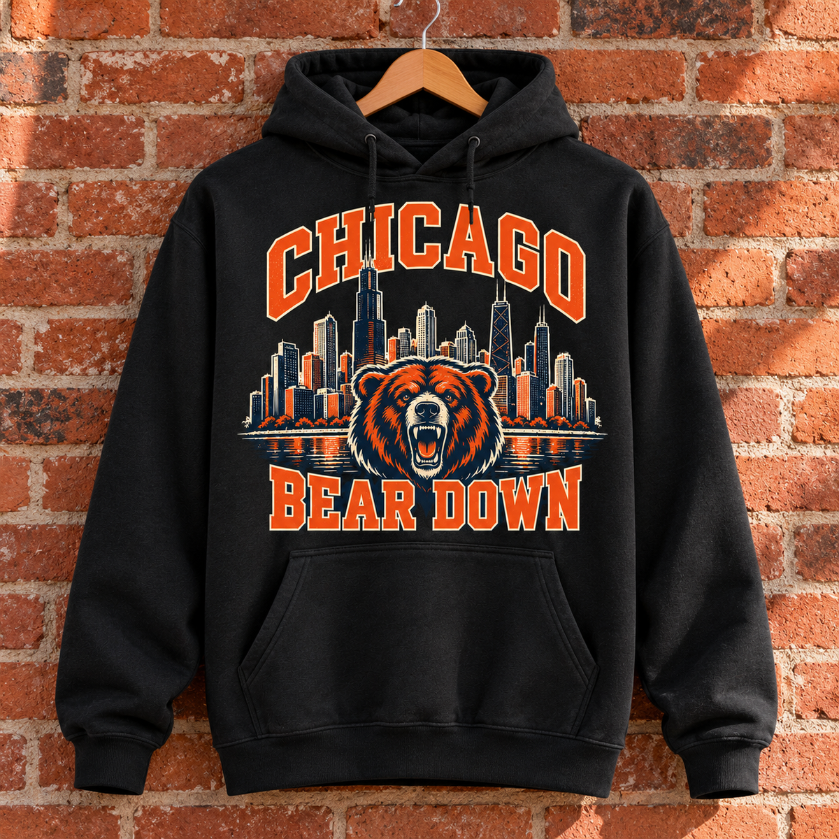 Chicago Skyline Bear Down Hoodie