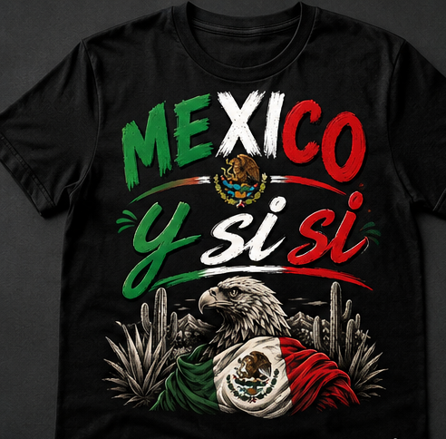 Mexico "Y Si Sí" Graphic T-Shirt | Patriotic Mexican Pride Tee