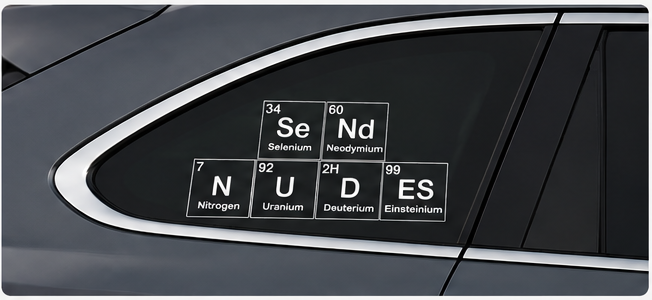 Send Nudes Periodic Table Car Decal