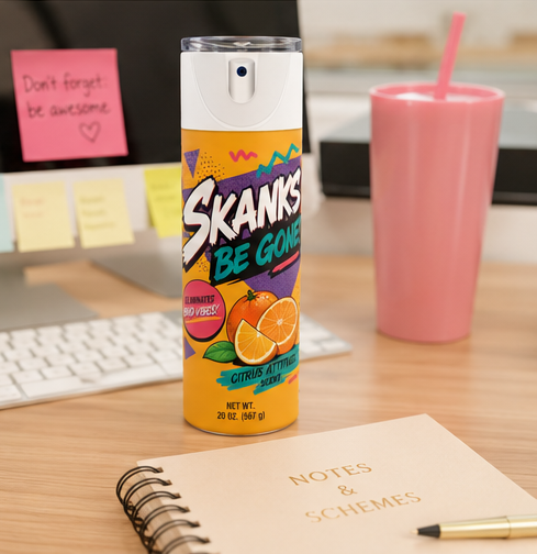 Skanks Be Gone™ 20oz Skinny Tumbler – Retro Citrus Fresh Vibes Cup
