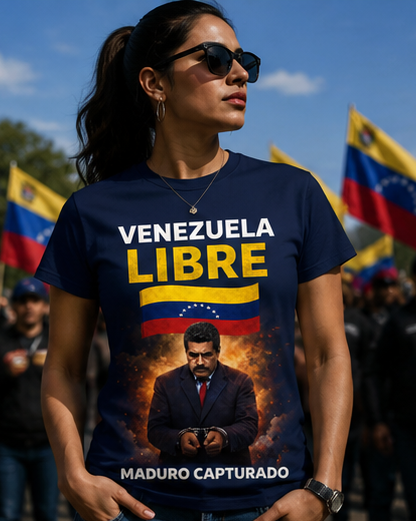 Venezuela Libre – Maduro Capturado Graphic T-Shirt | Unisex Political Statement Tee