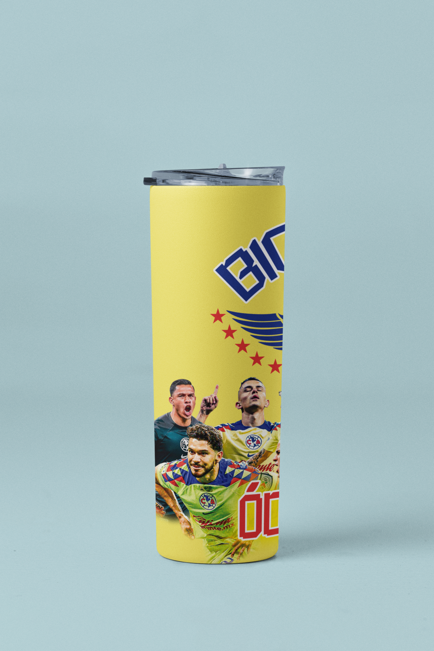 Bicampeon Club America 20oz Skinny Tumbler - Yellow Championship Fan Tumbler