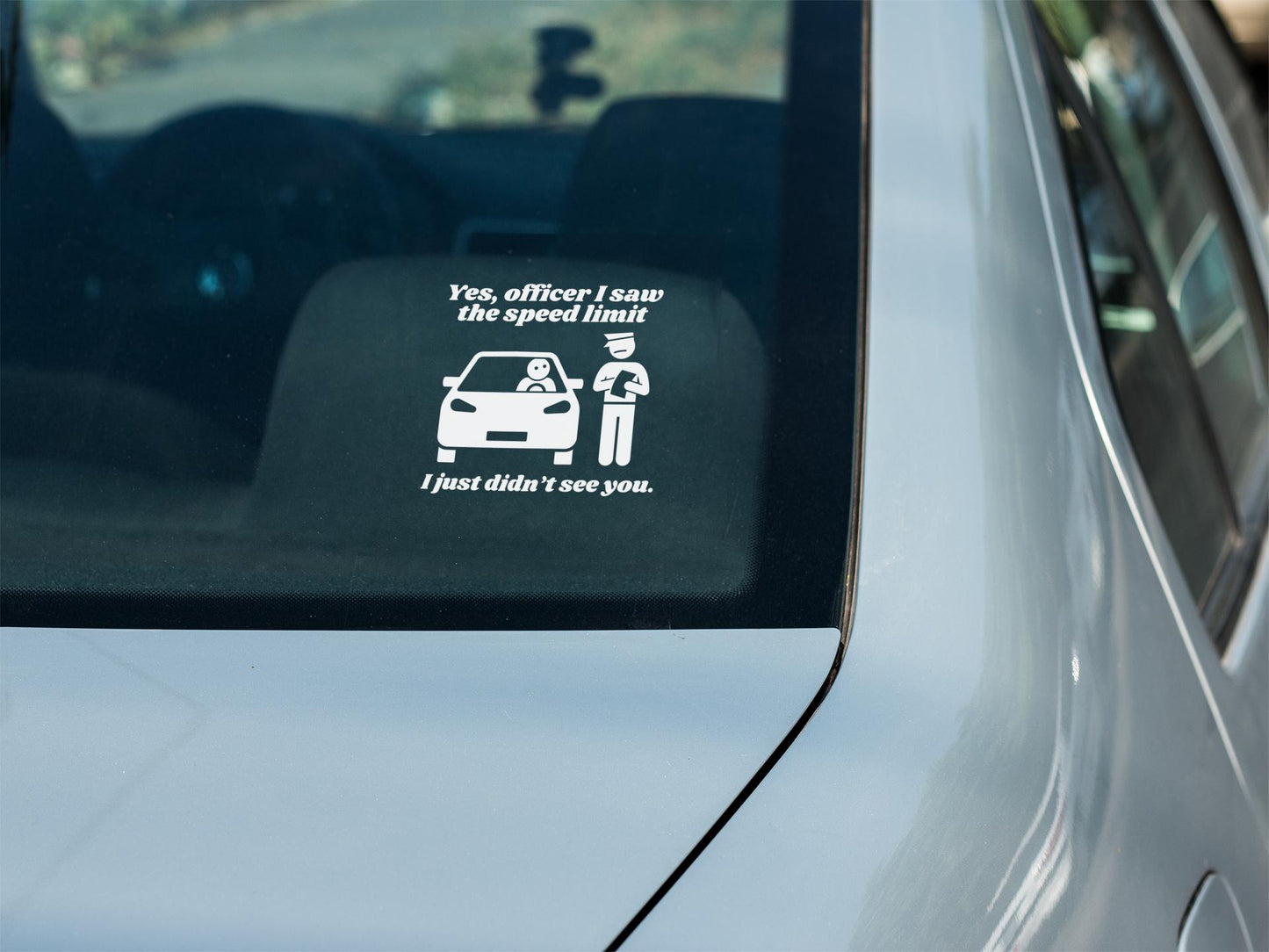 Sorry Officer I Didn't See You Funny Permanent Car Decal(1 or 2 Pack) decal lights car decal  Windshield Sticker, Car Accessories, Sticker For Cars