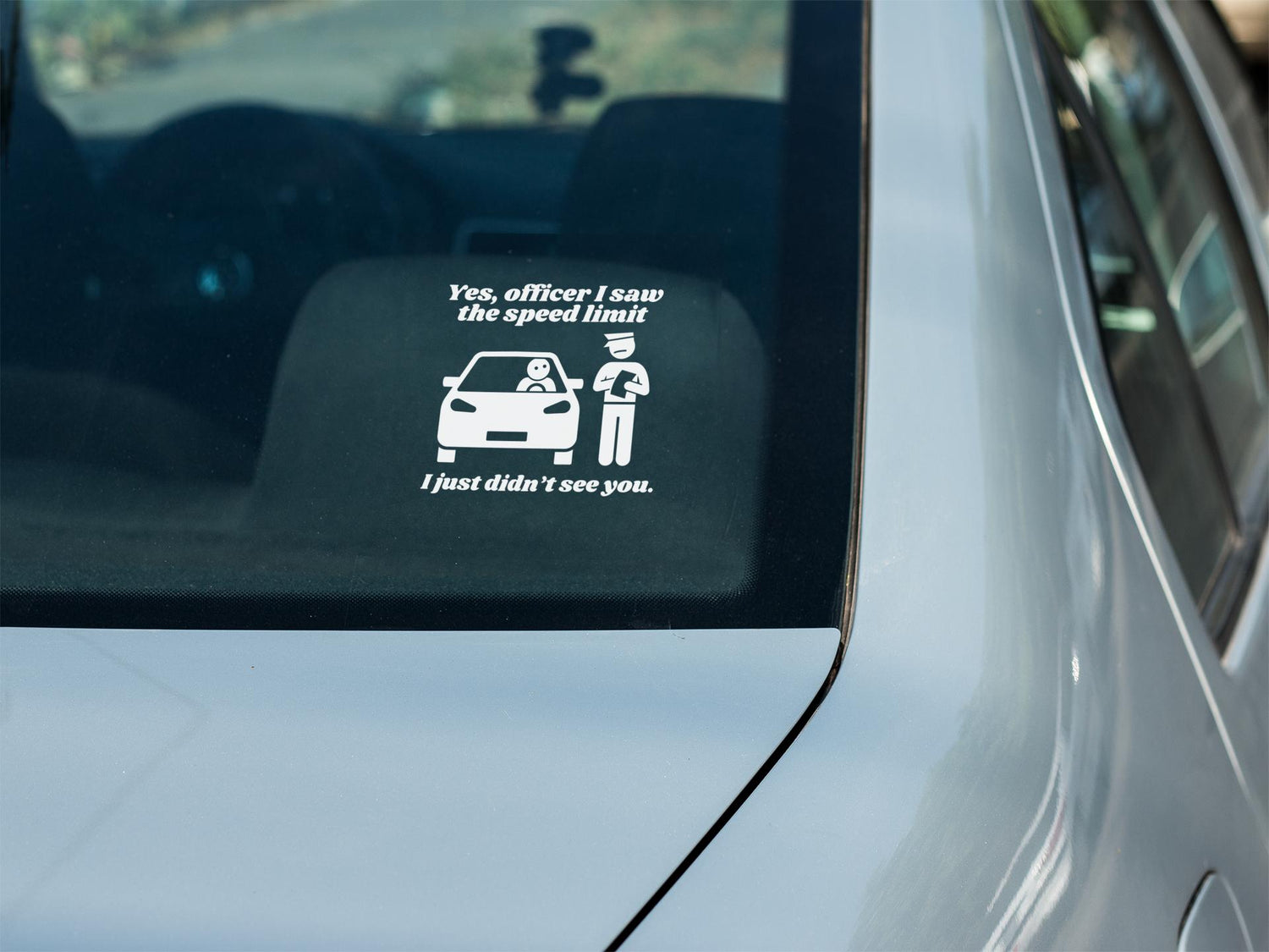Sorry Officer I Didn't See You Funny Permanent Car Decal(1 or 2 Pack) decal lights car decal  Windshield Sticker, Car Accessories, Sticker For Cars