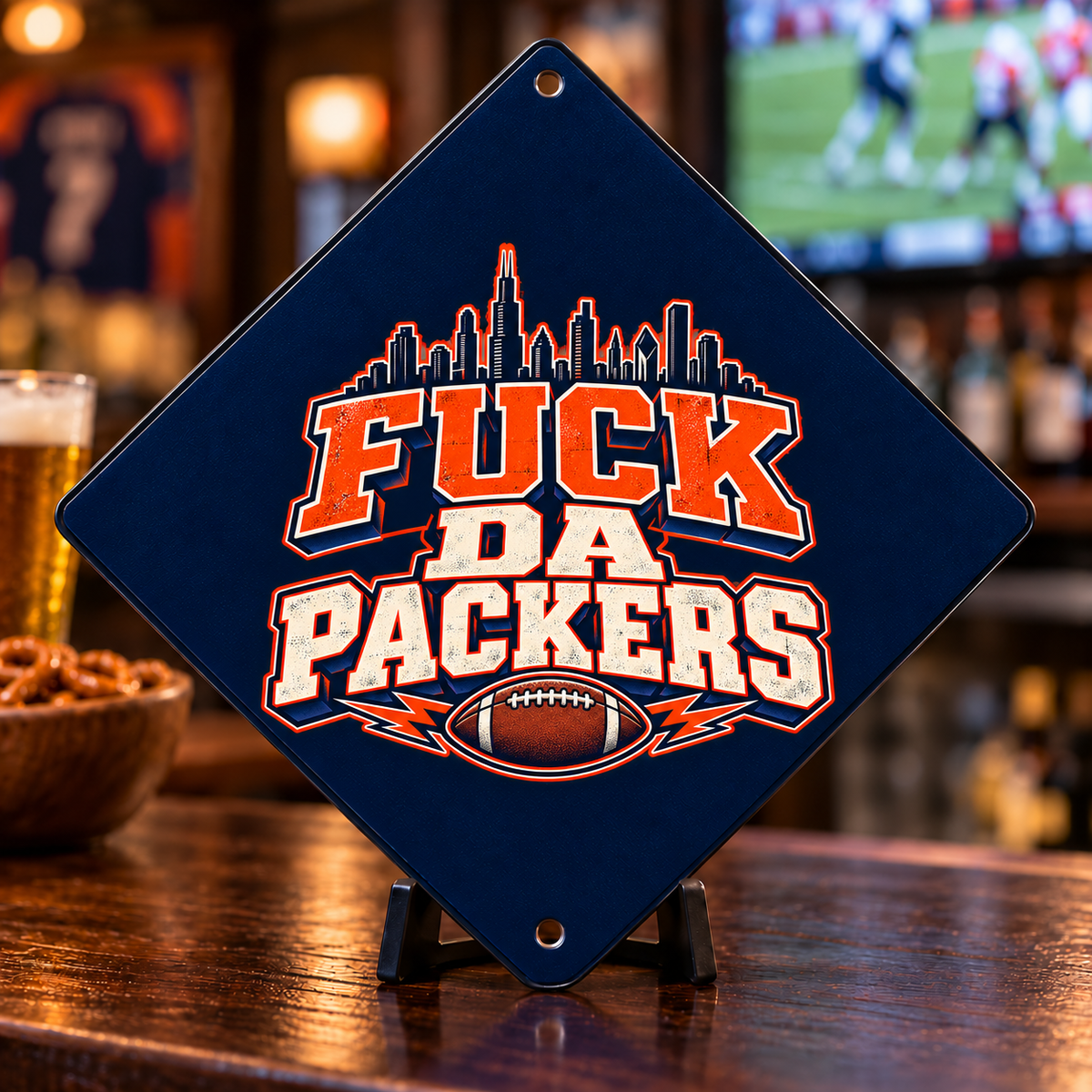 Fuck Da Packers Chicago Rivalry Diamond Sign