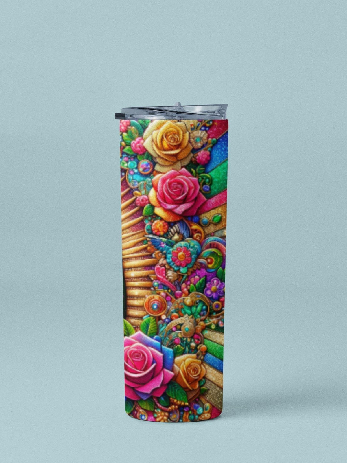 Virgen De Guadalupe 20oz Stainless Steel Reusable Tumbler, Leak-Proof Straw Lid, Washable Kitchenware Drinkware Accessory