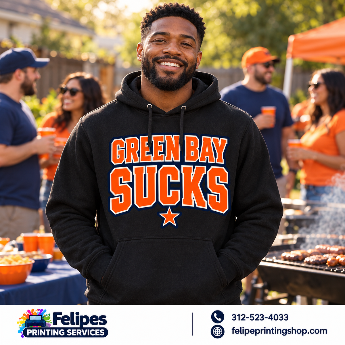 Green Bay Sucks Graphic Hoodie | Chicago Football Rivalry