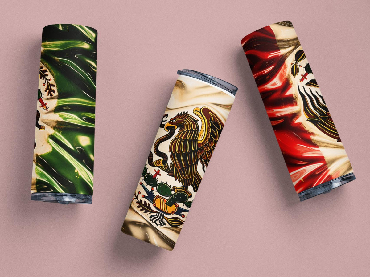 Reusable Traditional Mexican Heritage Peace Water Bottles - Portable On-the-Go Travel Tumblers for Kitchenware, Drinkware Use