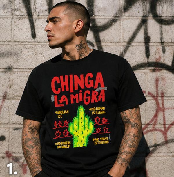Men S Black Round Neck Short Sleeve Cotton T Shirt Breathable Fabric Comfy Punk Latino Protest Streetwear Top With Chinga La Migra Graphic Casual Menswear Tee
