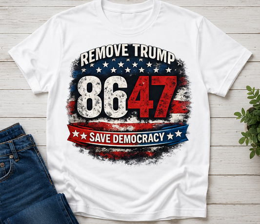 8647 Save Democracy Political Protest T-Shirt
