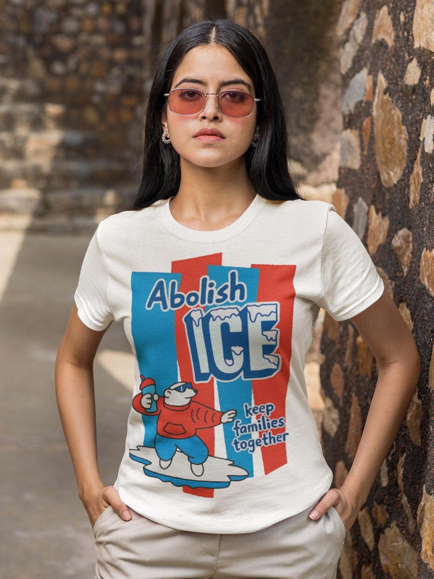 Men S Short Sleeve Round Neck Breathable Casual Print Tee Abolish Ice Keep Families Together Graphic Top Bold Statement Streetwear Shirt With Durable Fabric Shortsleeve