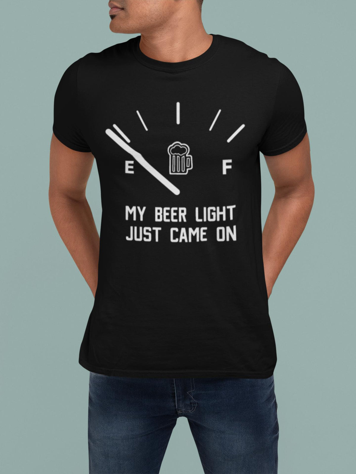 Men S Classic Cotton T Shirt Casual Menswear Clothes Unisex Loose Round Neck Long Sleeve Shortsleeve Crewneck My Beer Light Just Came On Graphic Ideal For Outdoor Use Men S Gift Top