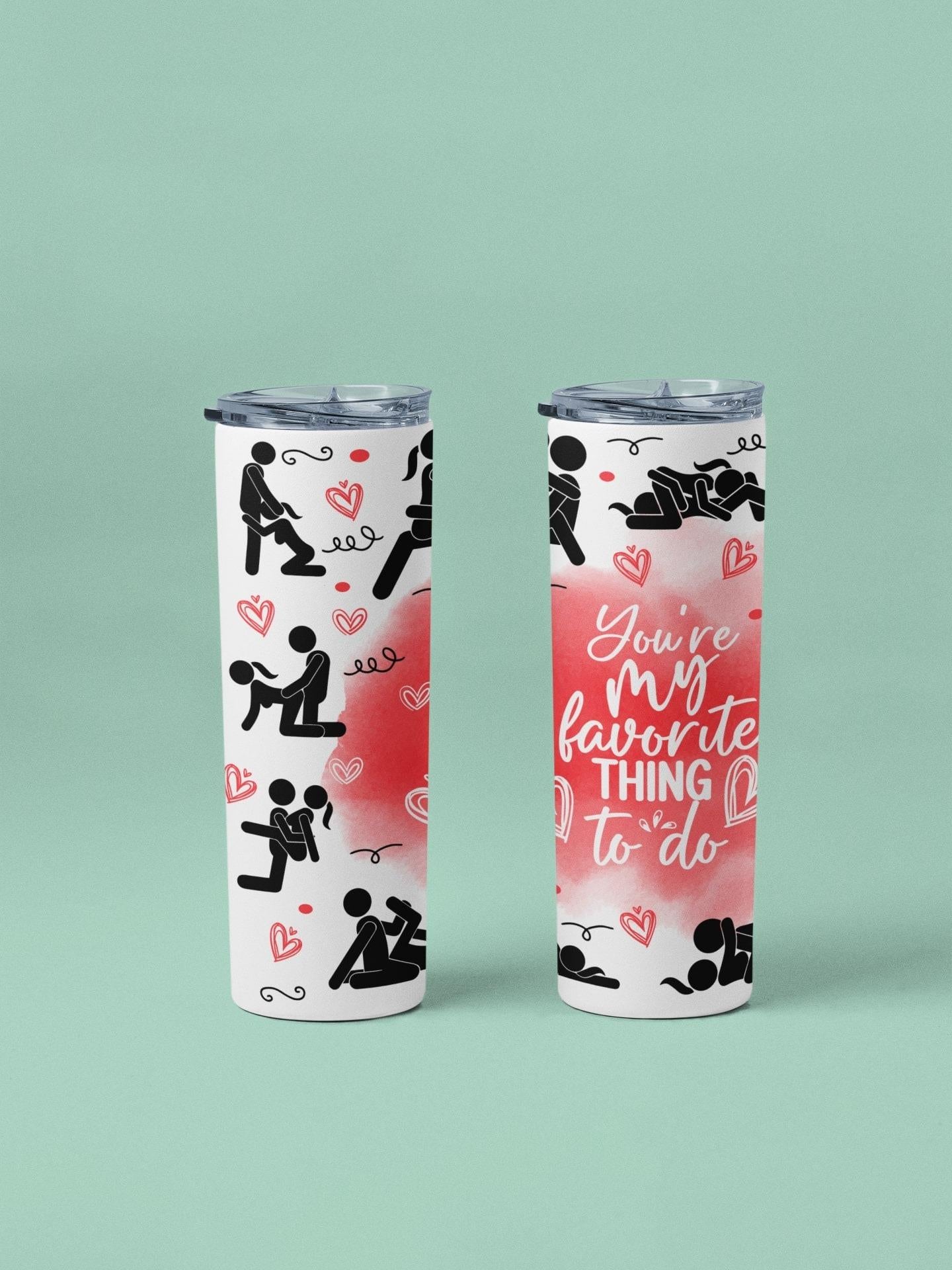 20oz Thermal Portable Tumbler Water Bottle with Straw, Love-Laughter Design - Reusable Drinkware for Daily Sips, On-the-Go Use