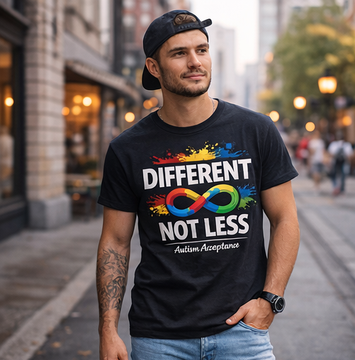 Different Not Less Autism Infinity Symbol T-Shirt