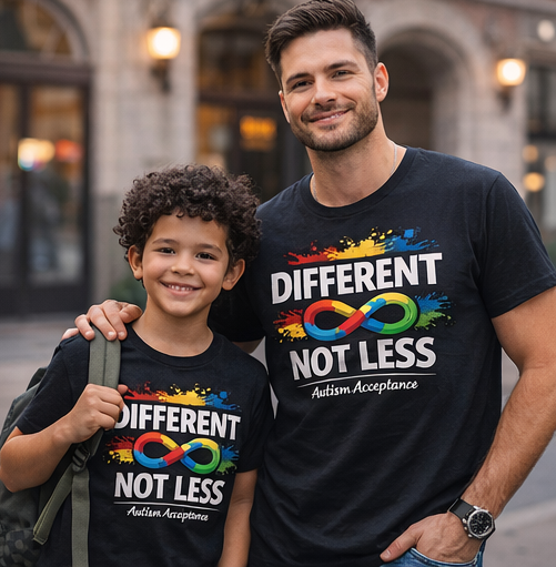 Autism Acceptance Different Not Less Puzzle T-Shirt