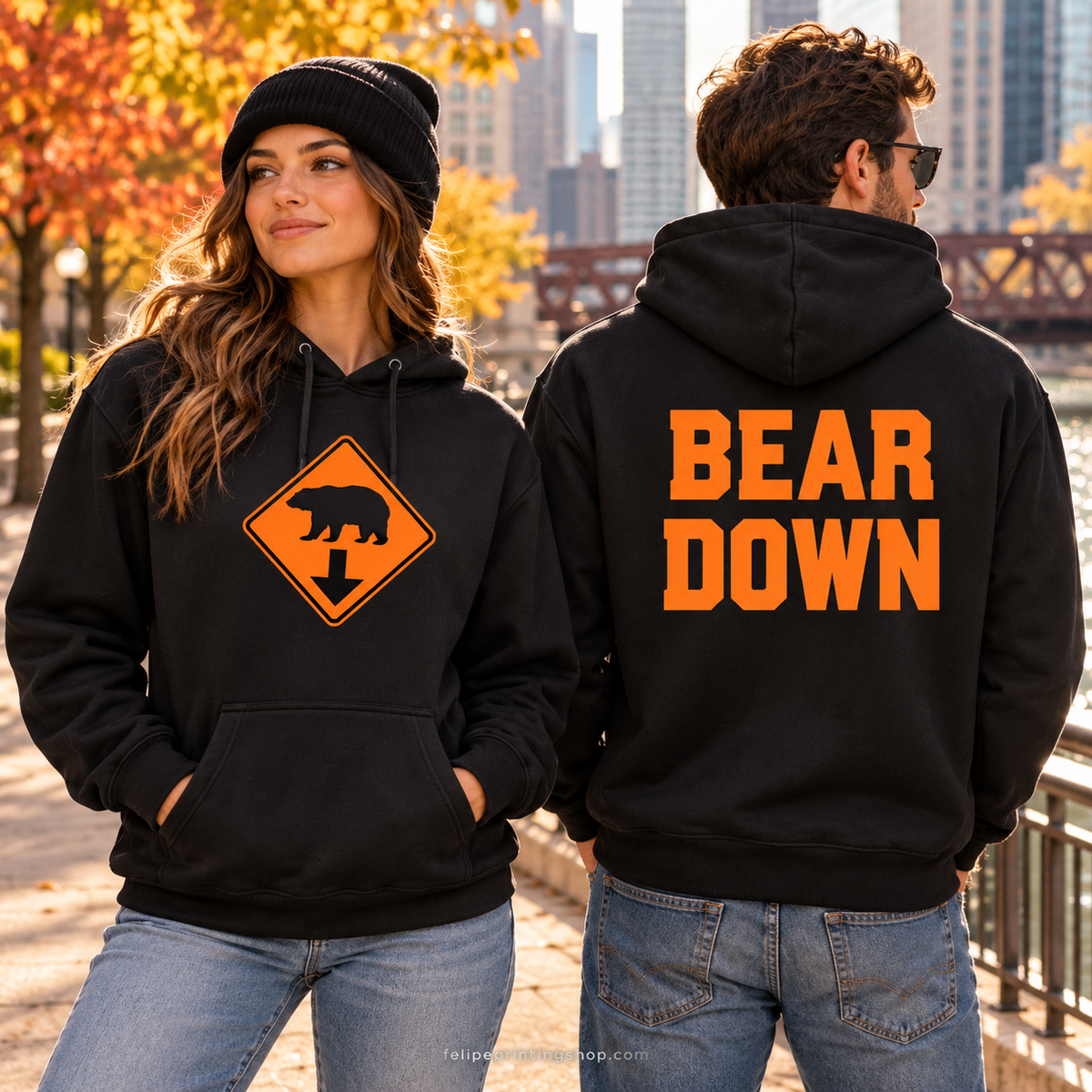 Sudadera con capucha gráfica Bear Down