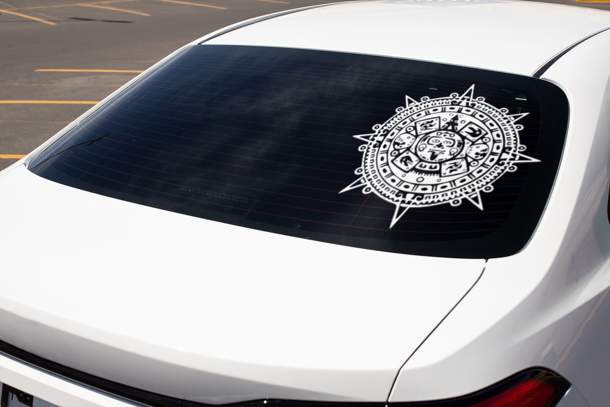 Aztec Calendar Permanent Car Decal