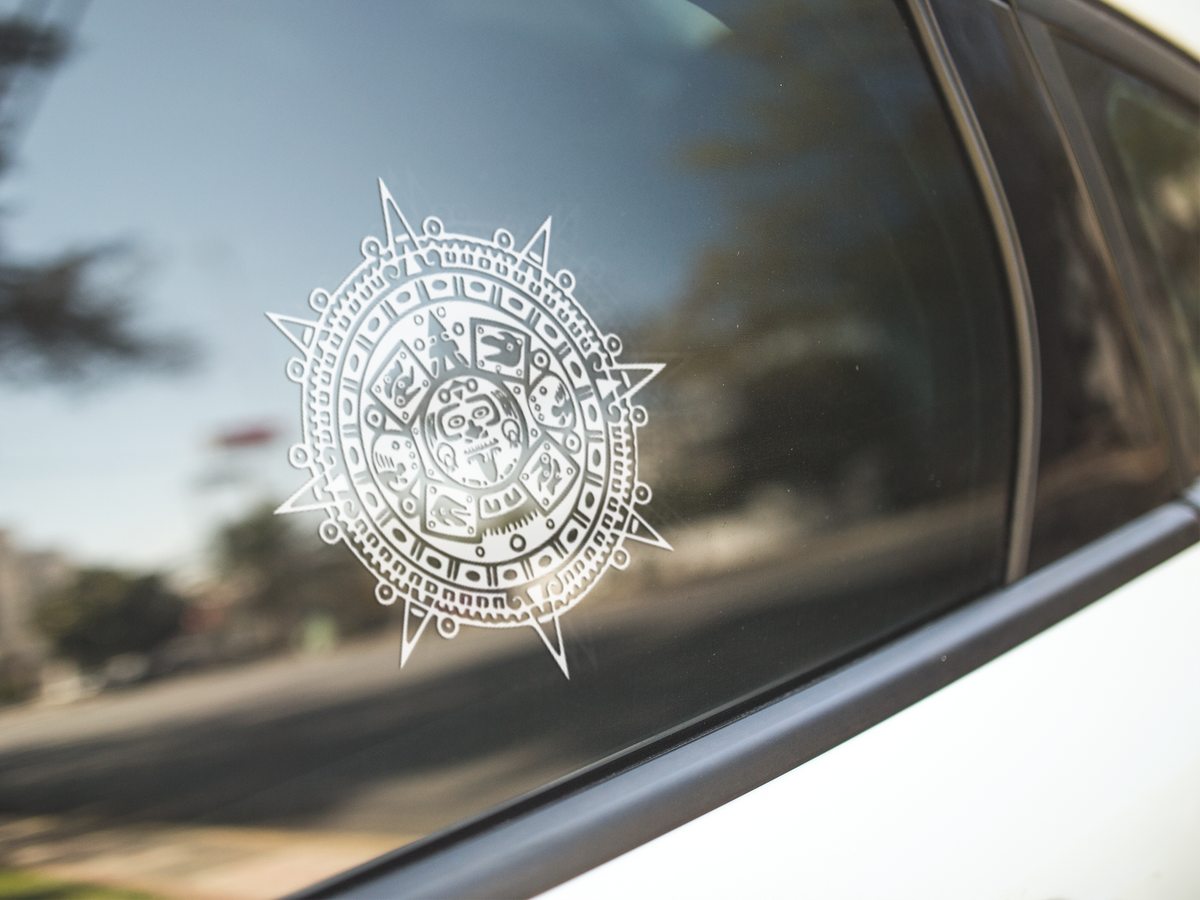 Aztec Calendar Permanent Car Decal