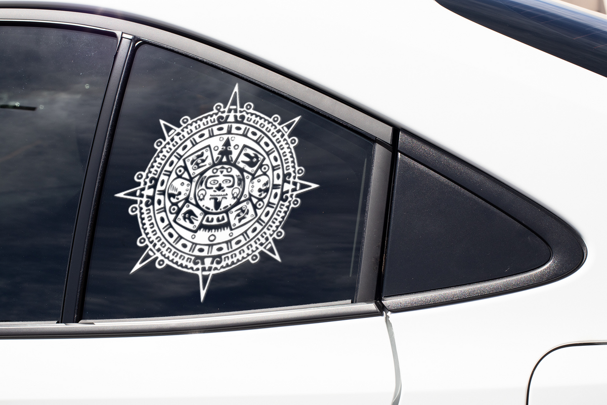 Aztec Calendar Permanent Car Decal