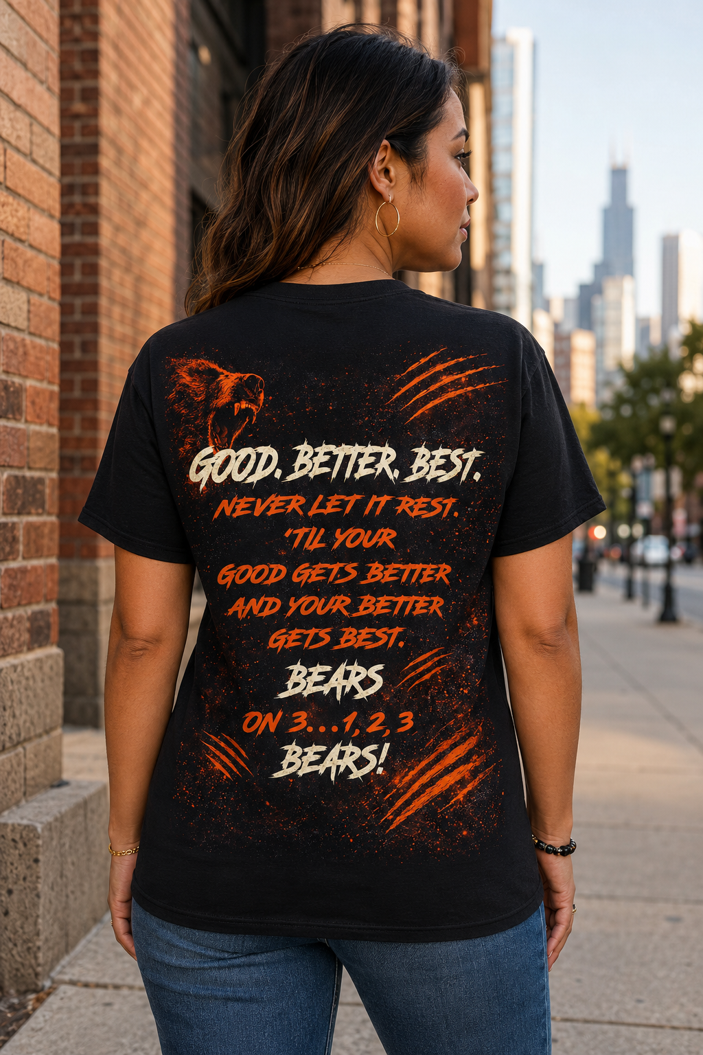 Bear Down “Good, Better, Best” Two-Sided Football T-Shirt