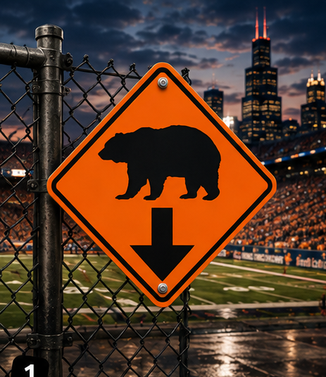 Chicago Football Bear Down Diamond Aluminum Sign
