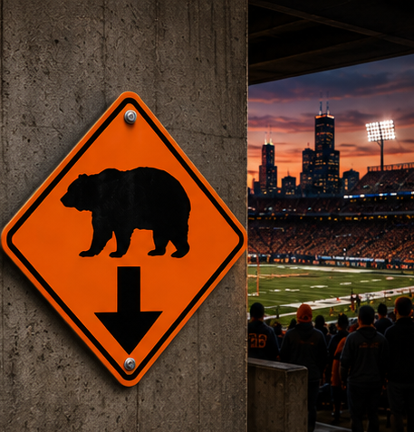 Chicago Football Bear Down Diamond Aluminum Sign