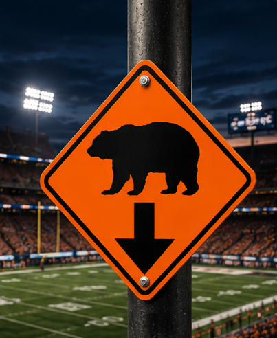 Chicago Football Bear Down Diamond Aluminum Sign