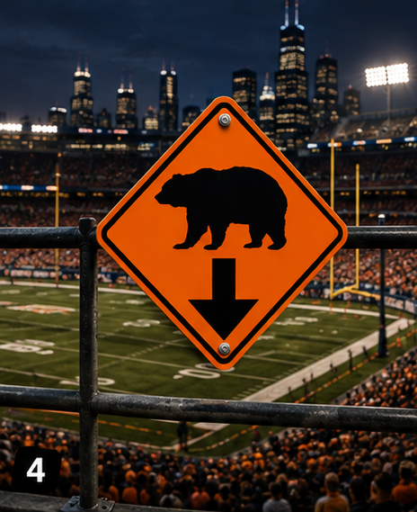 Chicago Football Bear Down Diamond Aluminum Sign
