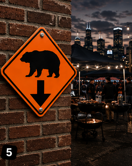 Chicago Football Bear Down Diamond Aluminum Sign