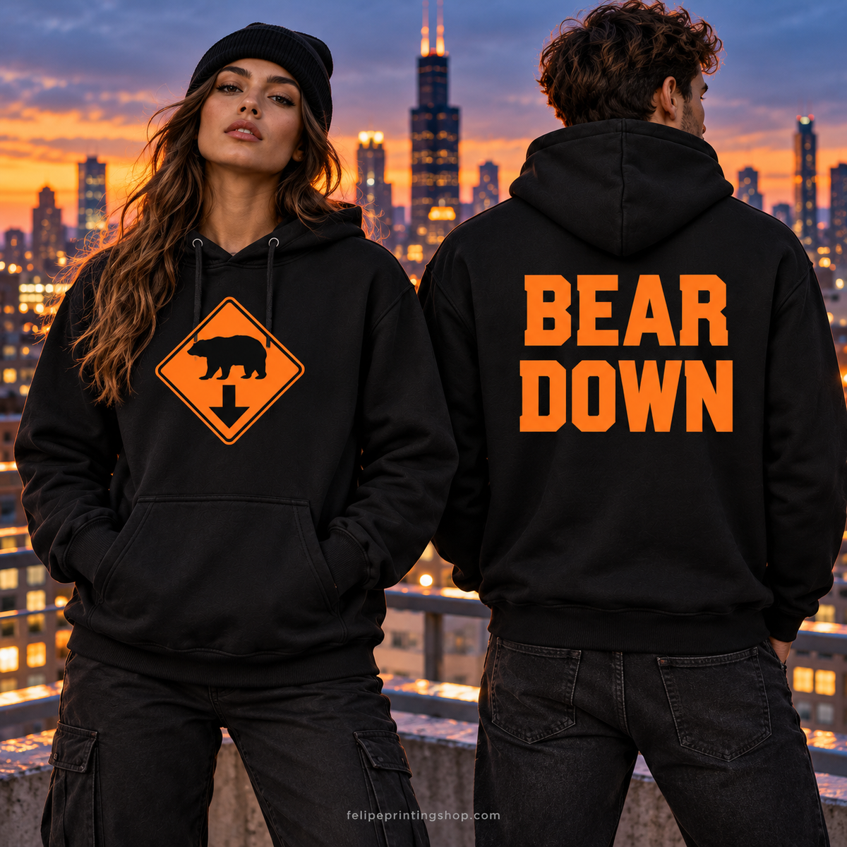 Sudadera con capucha gráfica Bear Down