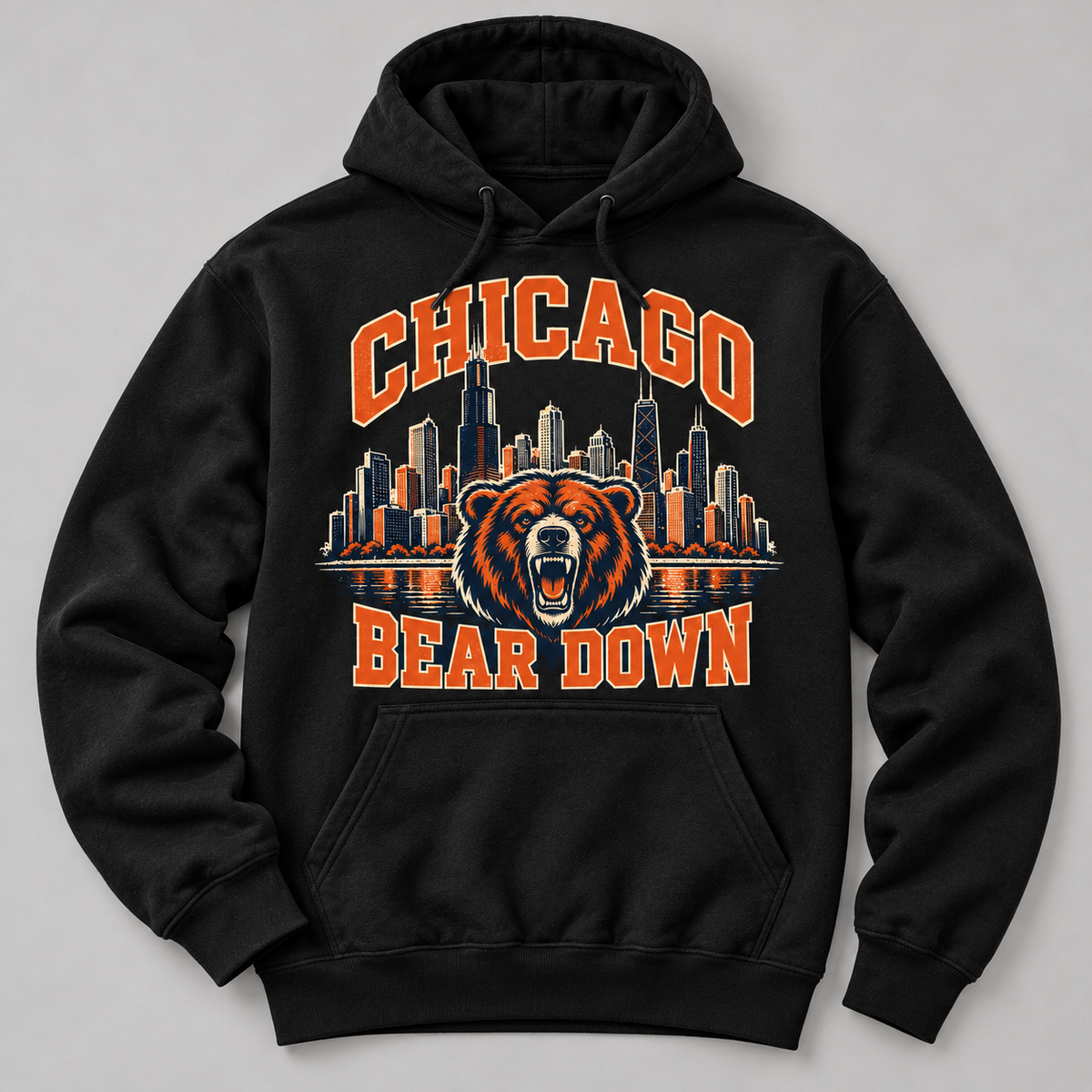 Chicago Skyline Bear Down Hoodie