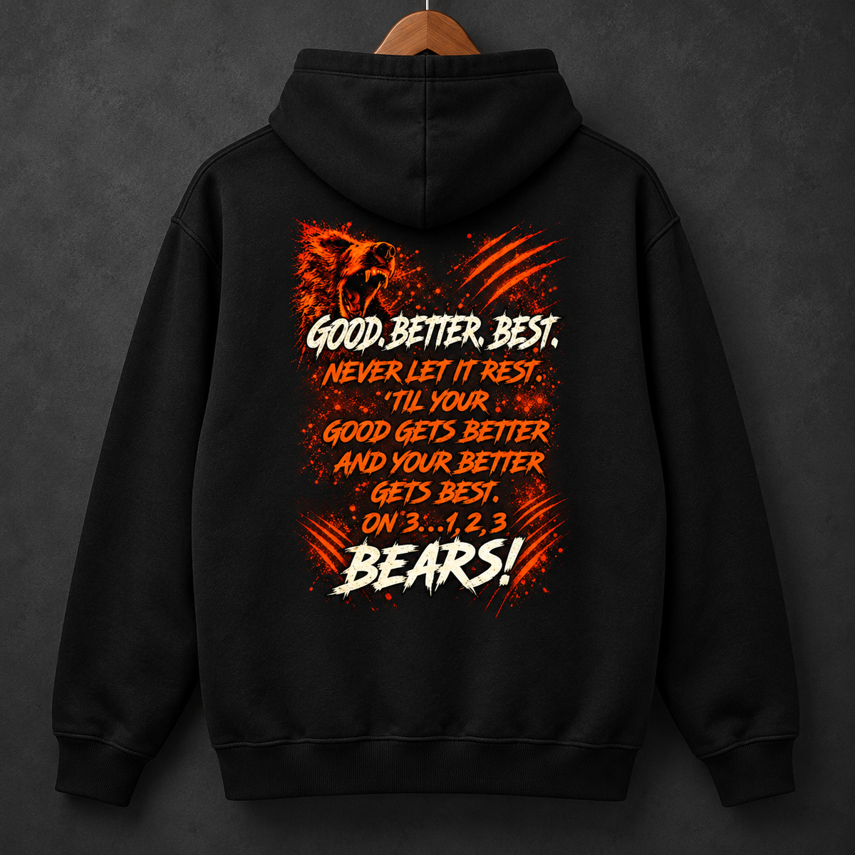 Camiseta de fútbol de doble cara "Good, Better, Best" de Bear Down