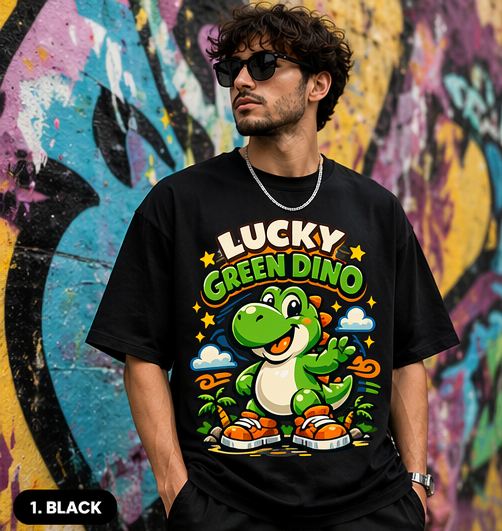 Lucky Green Dinosaur T-Shirt