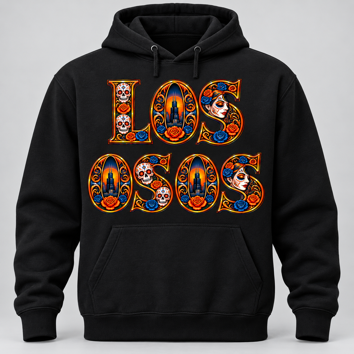 Los Osos Día de los Muertos Chicago Graphic Hoodie