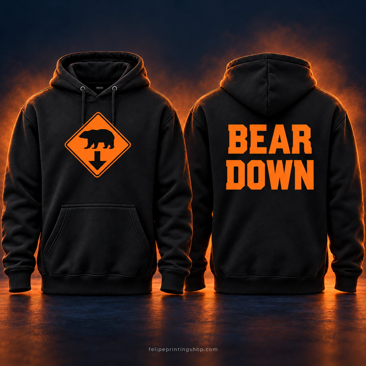 Sudadera con capucha gráfica Bear Down