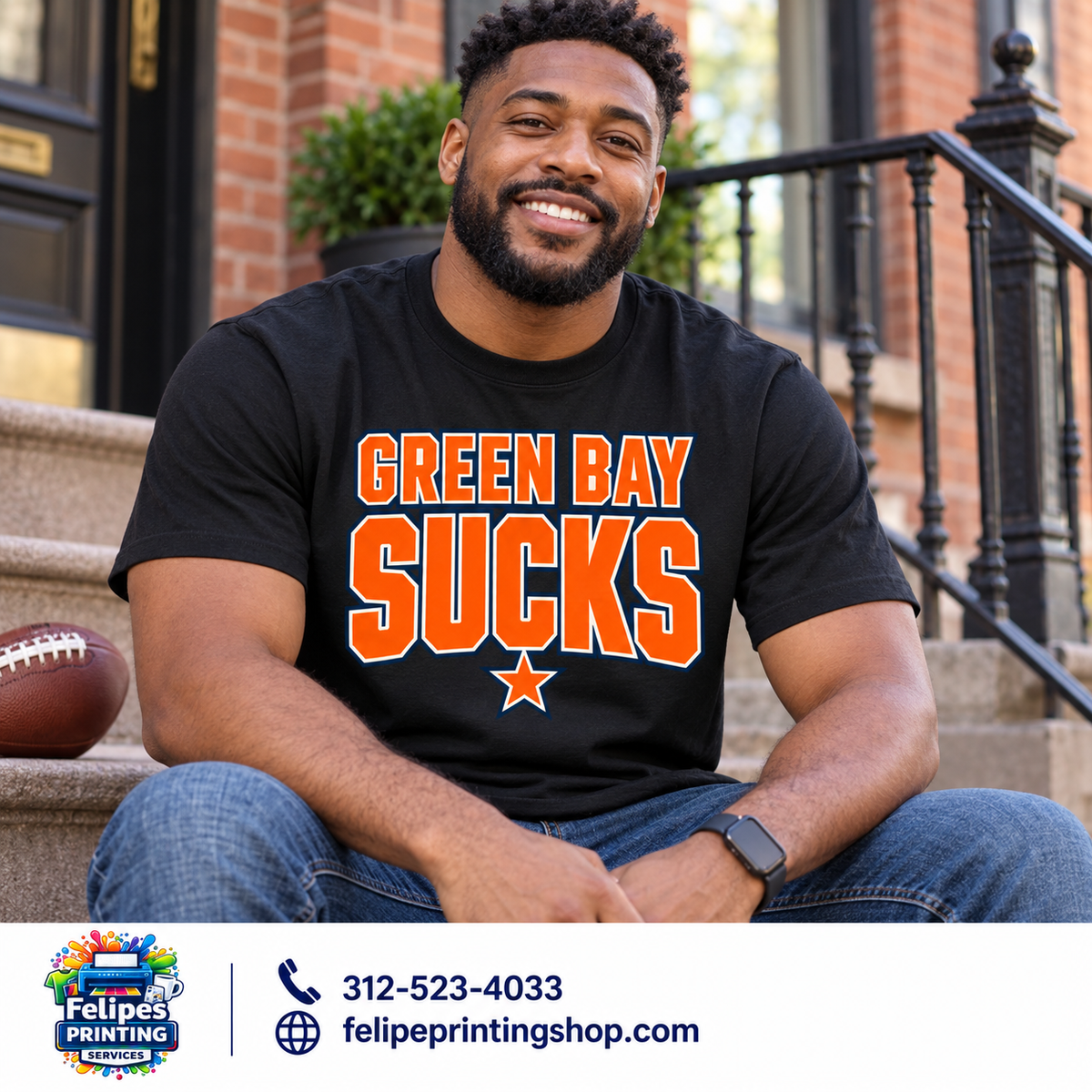 Green Bay Sucks Graphic T-Shirt | Chicago Football Rivalry