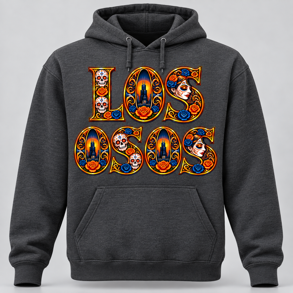 Los Osos Día de los Muertos Chicago Graphic Hoodie