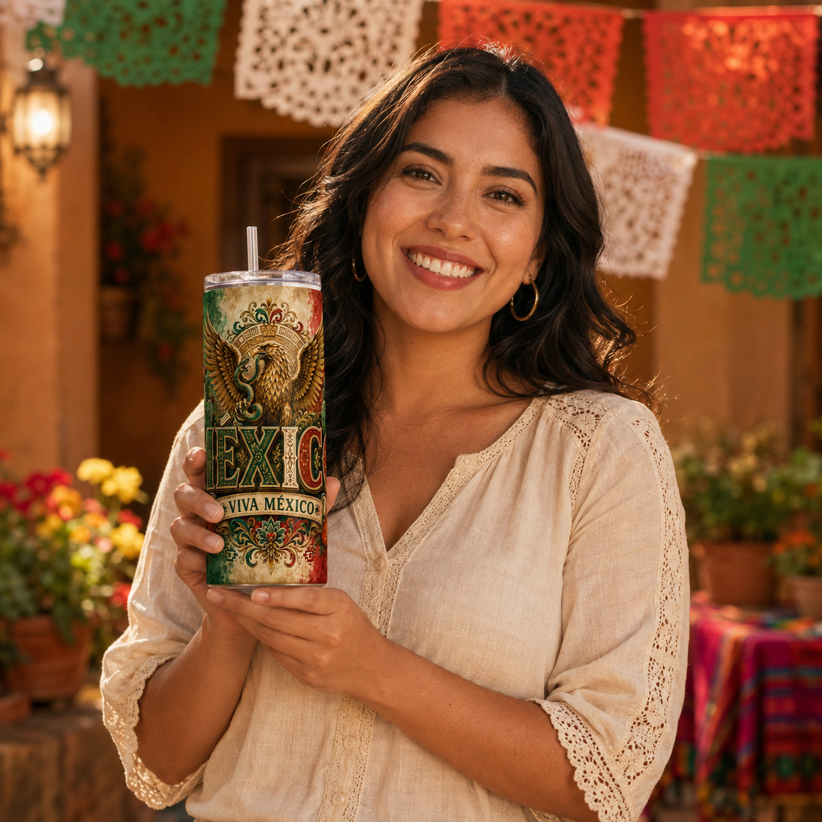 México Viva México Eagle 20oz Skinny Tumbler