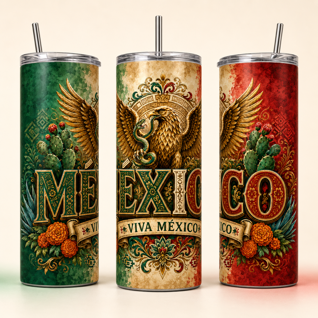 México Viva México Eagle 20oz Skinny Tumbler