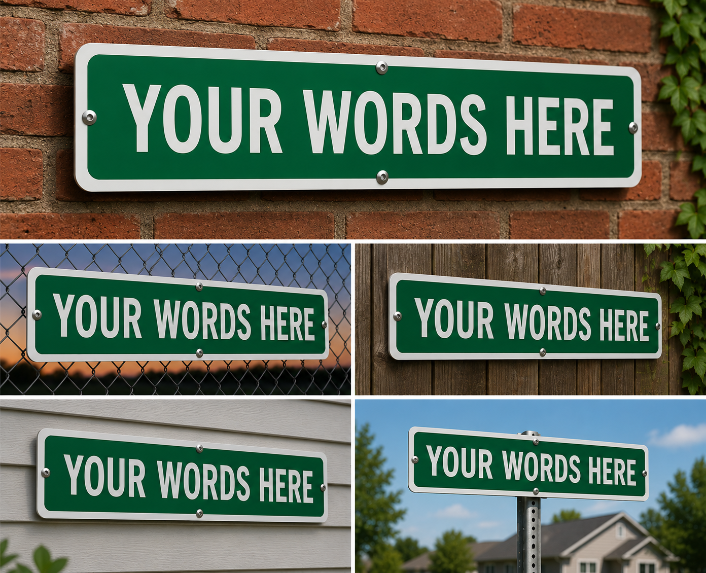 Custom Street Name Sign – Personalized “Your Words Here” Aluminum Sign
