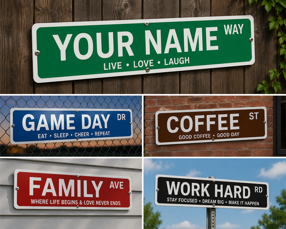 Custom Street Name Sign – Personalized “Your Words Here” Aluminum Sign