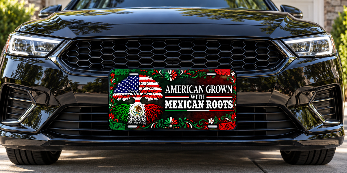 American Grown With Mexican Roots – Decorative License Plate