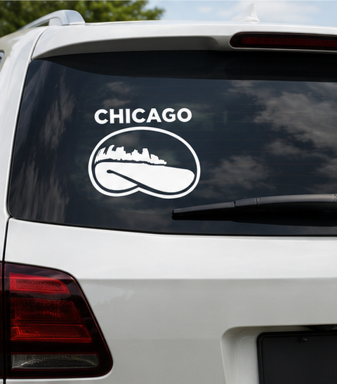 Calcomanía de coche Chicago Bean Skyline