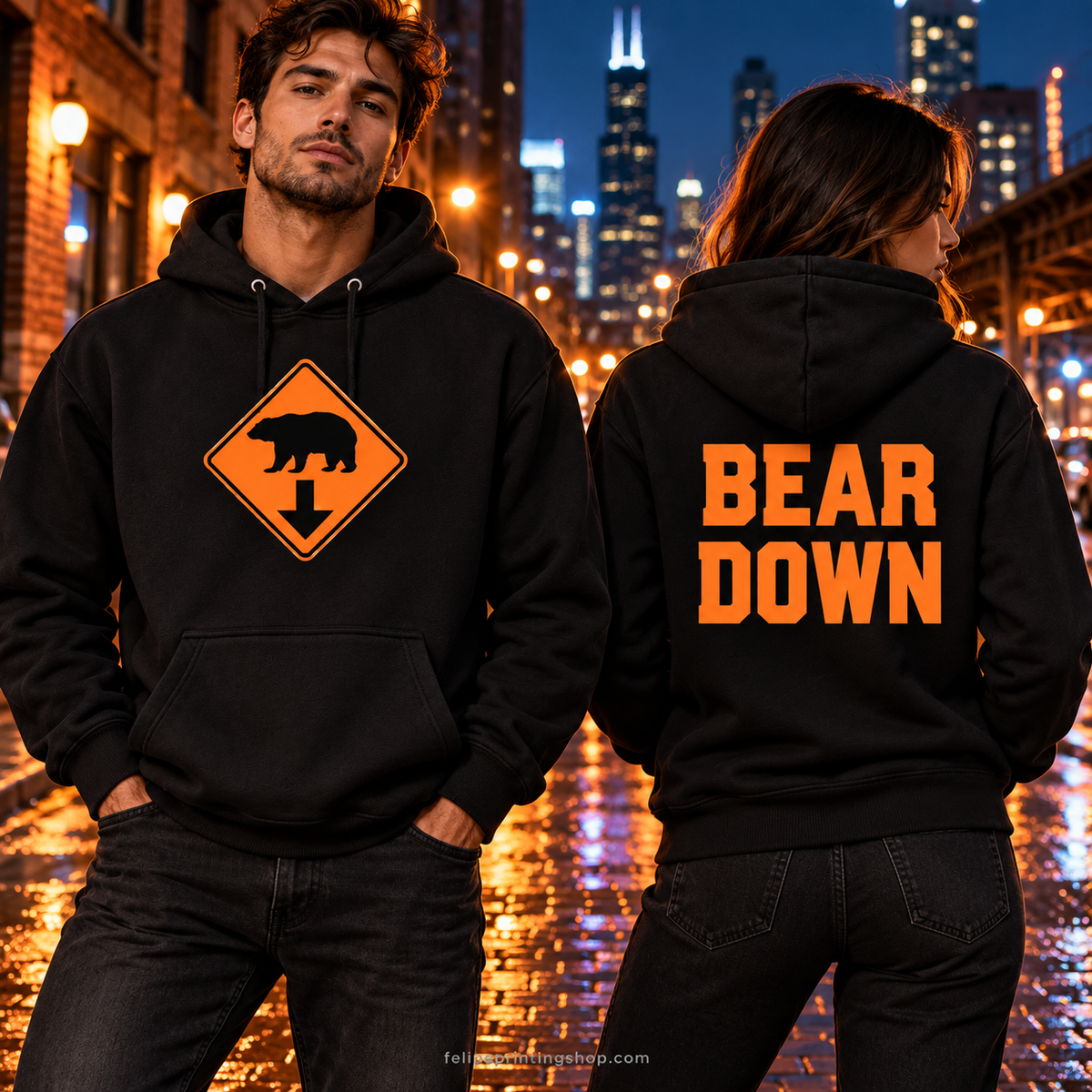 Sudadera con capucha gráfica Bear Down