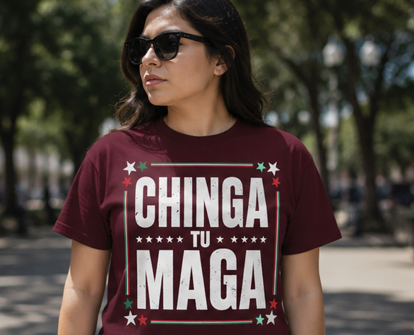 Chinga Tu MAGA | Distressed Mexican Flag Graphic T-Shirt | Unisex Political Statement Tee