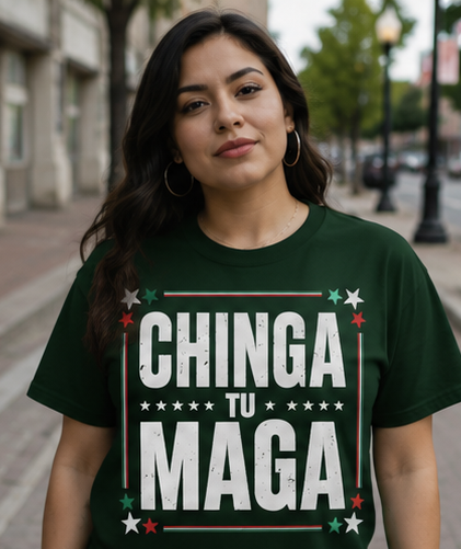 Chinga Tu MAGA | Distressed Mexican Flag Graphic T-Shirt | Unisex Political Statement Tee