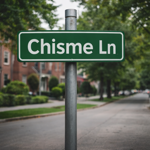 Cartel de calle divertido de Chisme Ln