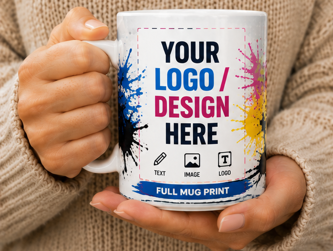 Create Your Own Custom Mug | Add Your Logo, Photo, or Design | Personalized Ceramic Mug