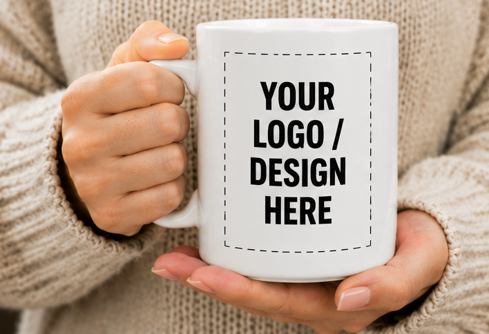 Create Your Own Custom Mug | Add Your Logo, Photo, or Design | Personalized Ceramic Mug